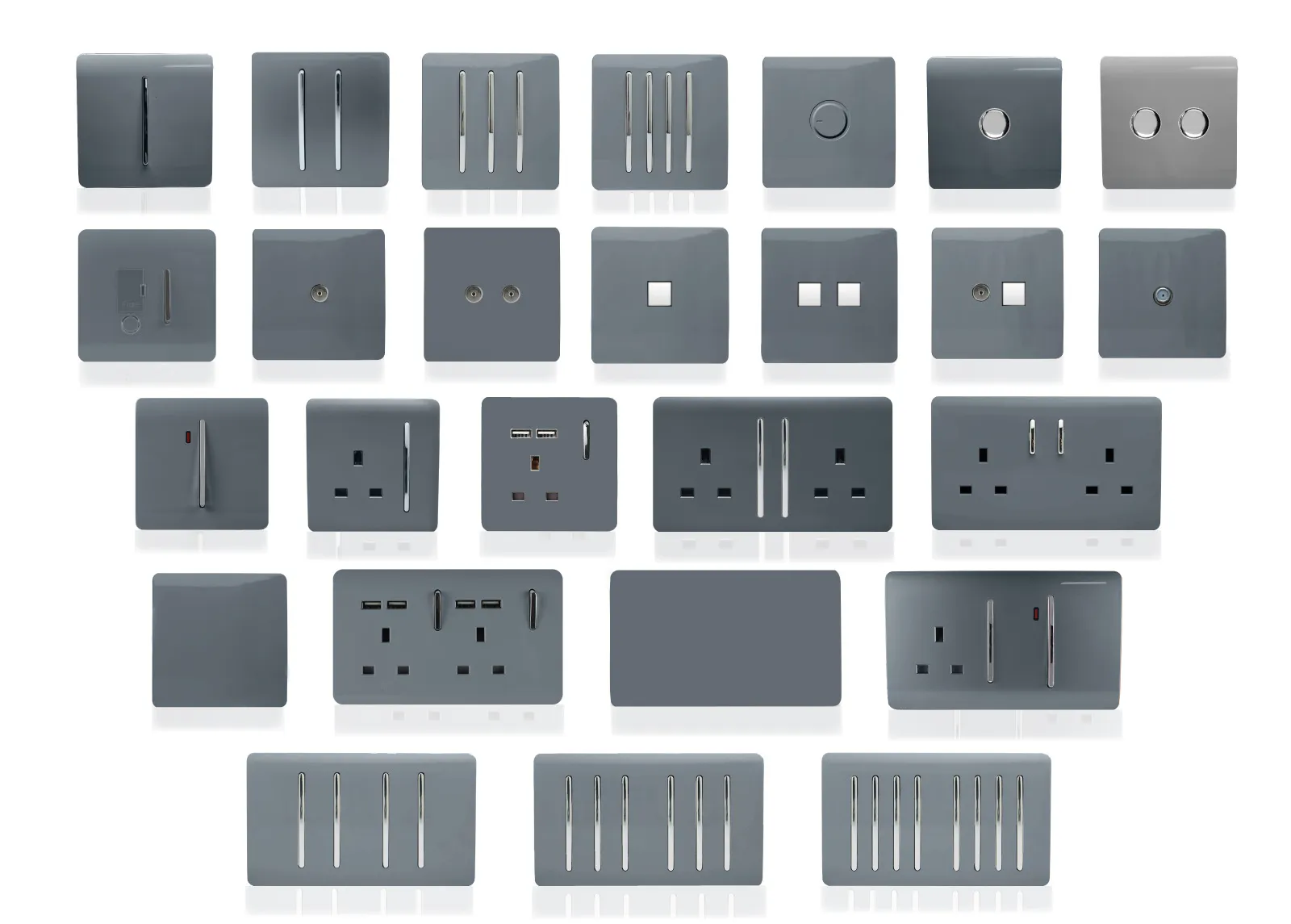 Warm Grey Wiring Accessories Trendi Decorative Screwless Warm Grey Wiring Accessories Trendi Decorative Screwless